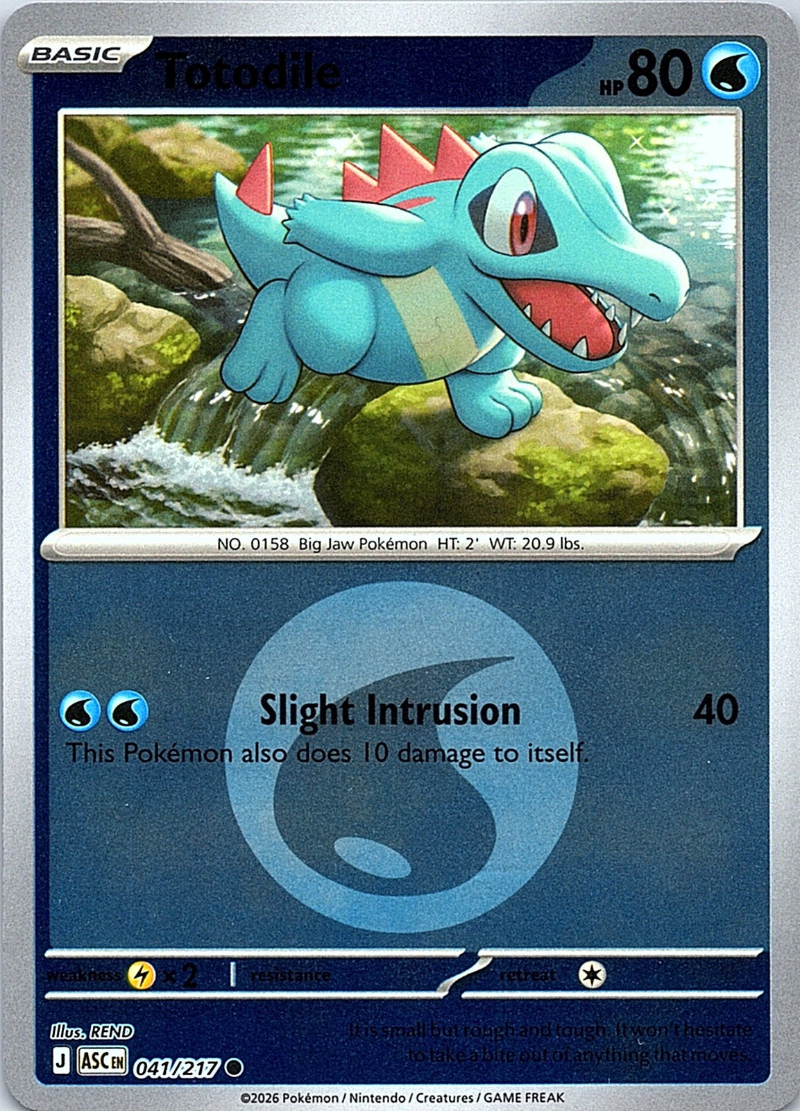 Totodile (Energy Symbol Pattern) Reverse Holo Common ME: Ascended Heroes 041/217 NM - exact card shown front