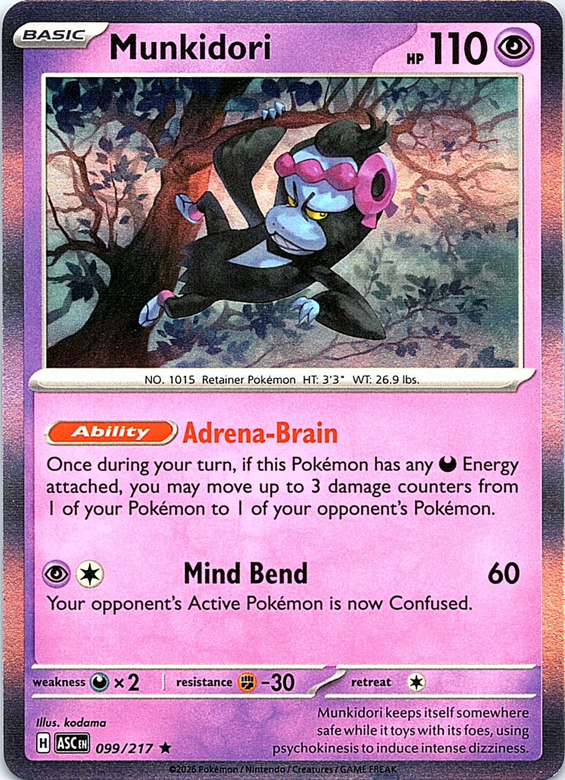 Munkidori Holo Rare ME: Ascended Heroes 099/217 NM - exact card shown front