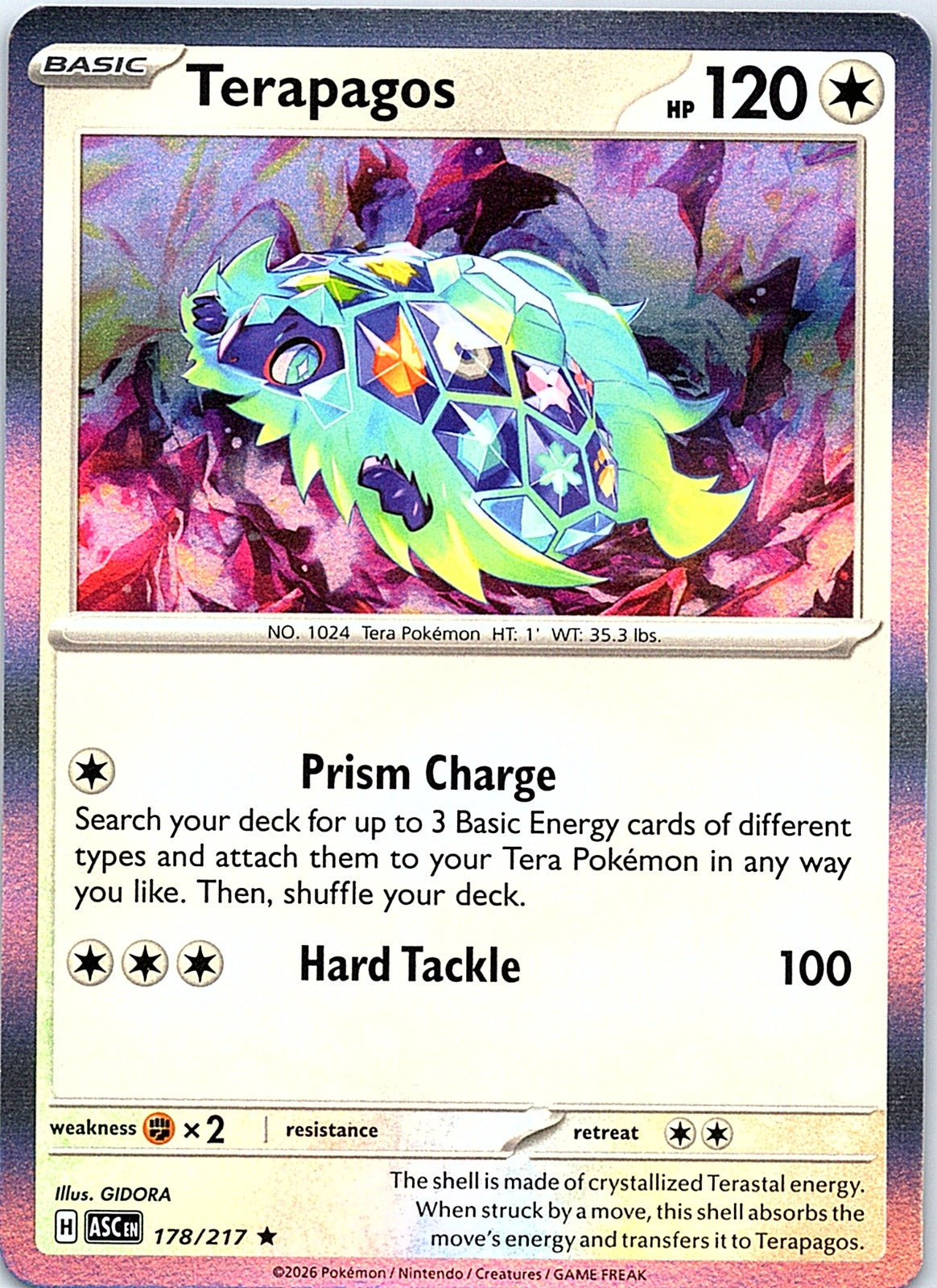 Terapagos Holo Rare ME: Ascended Heroes 178/217 NM - exact card shown front
