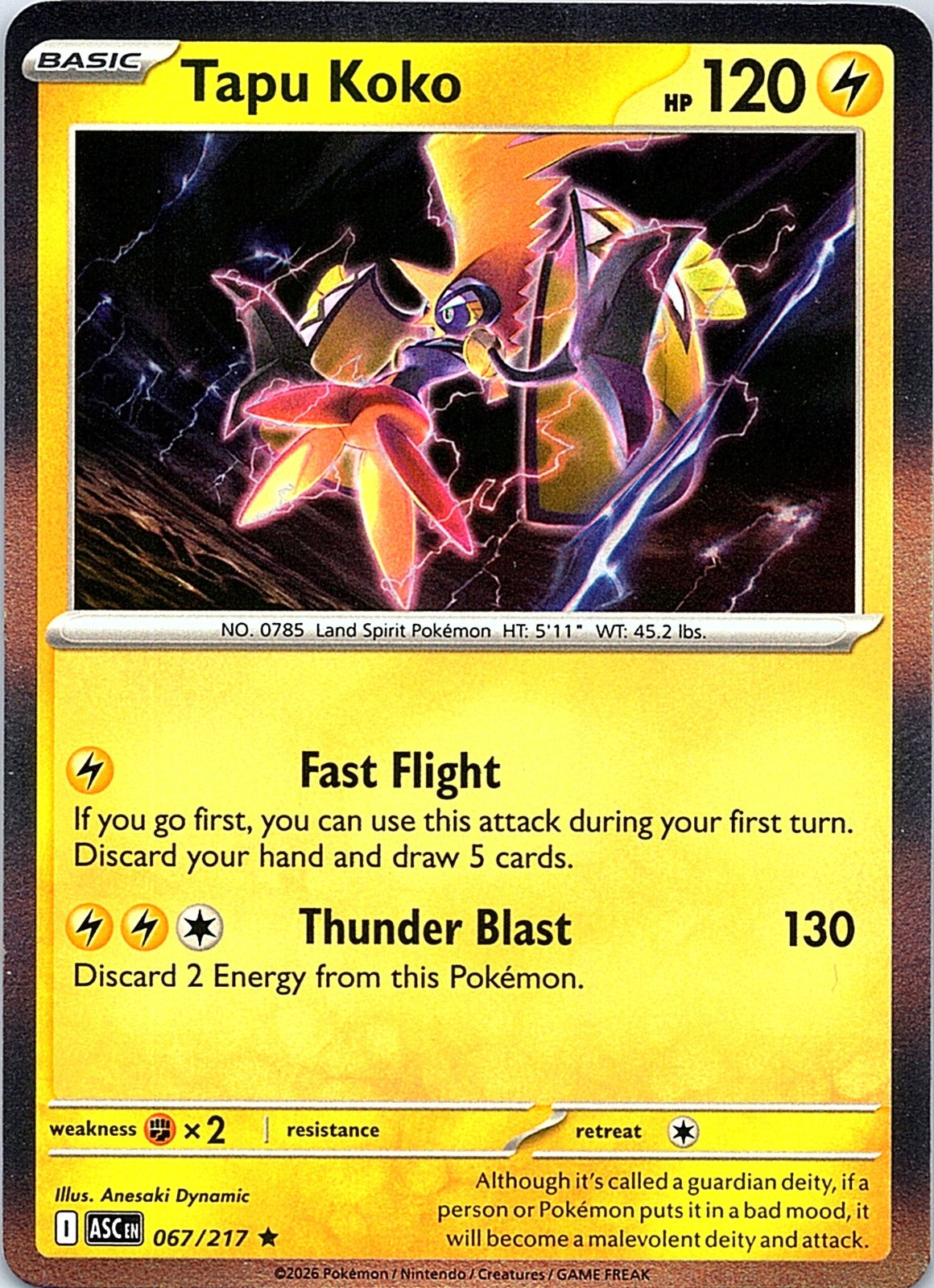 Tapu Koko Holo Rare ME: Ascended Heroes 067/217 NM - exact card shown front