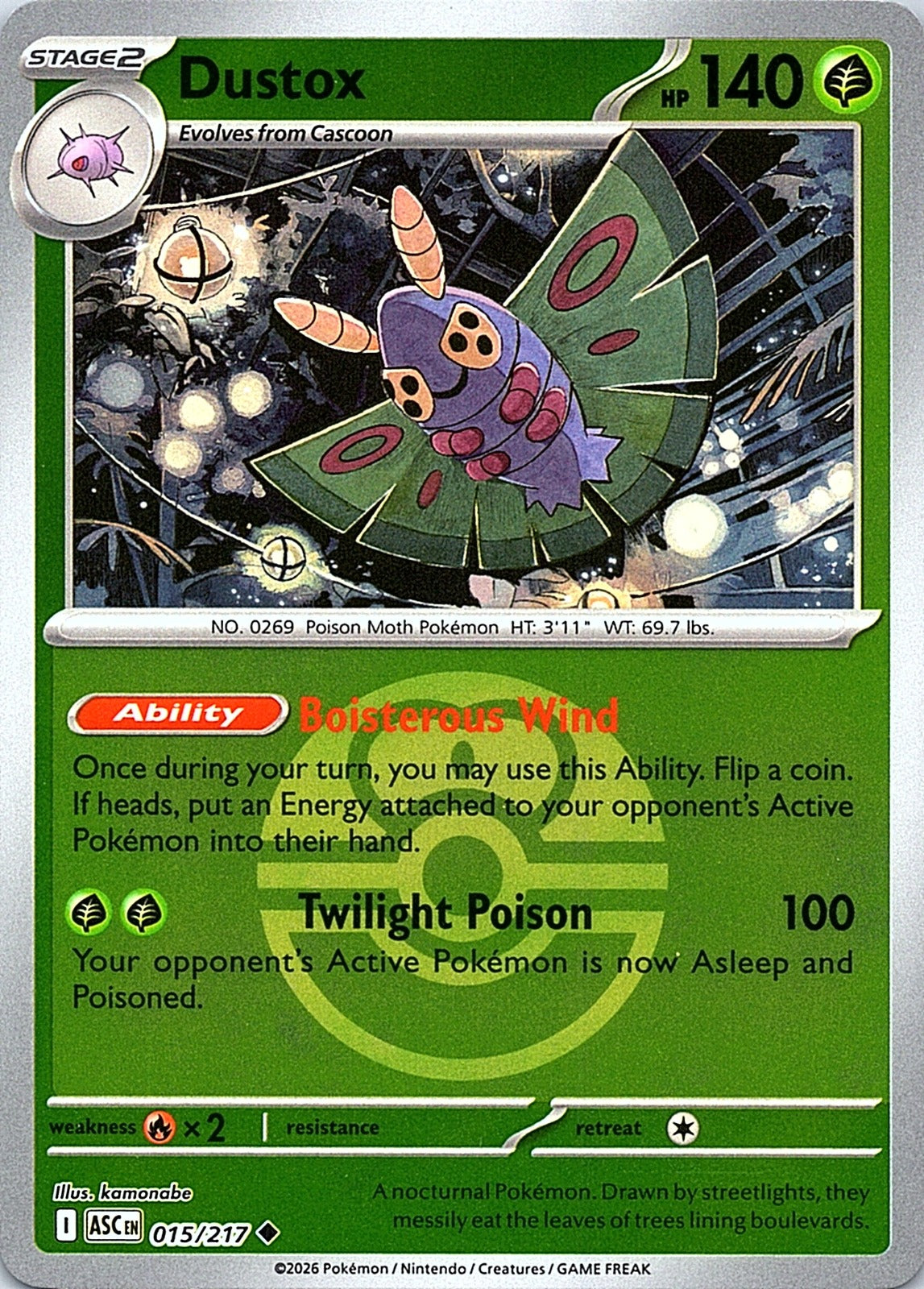 Dustox (7) Uncommon XY - Roaring Skies 7/108 NM - exact card shown front