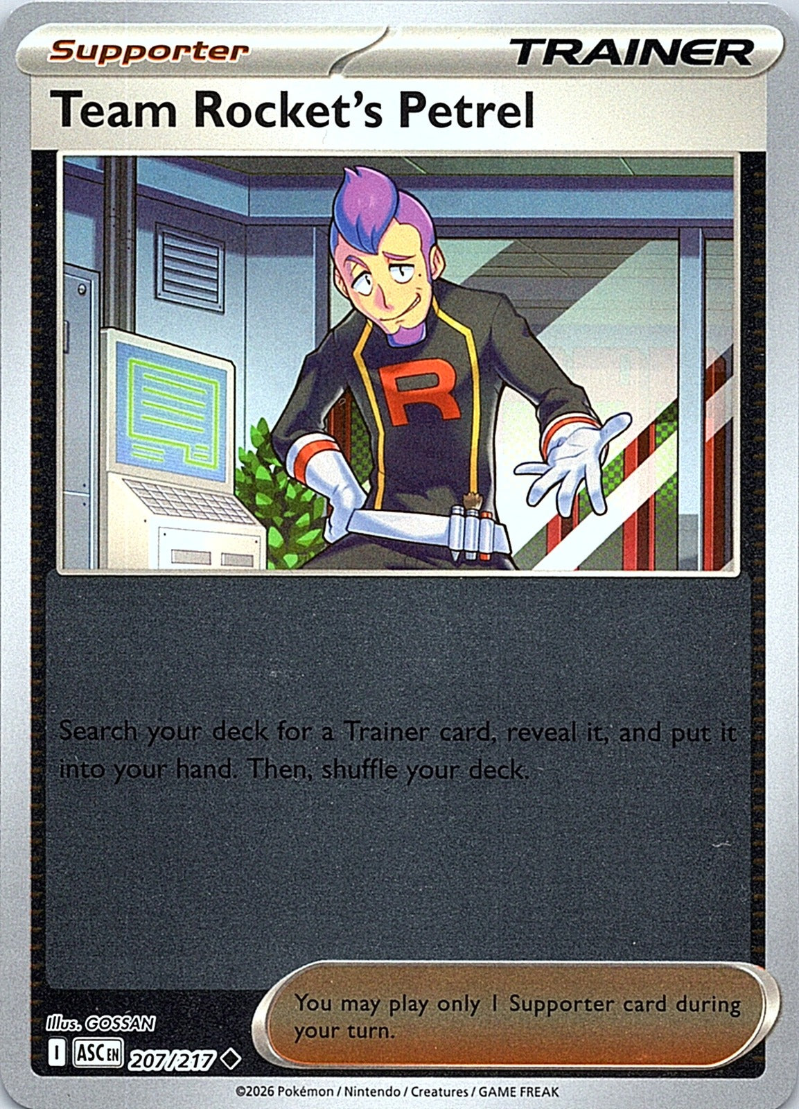 Team Rocket's Petrel Reverse Holo Uncommon ME: Ascended Heroes 207/217 NM - exact card shown front
