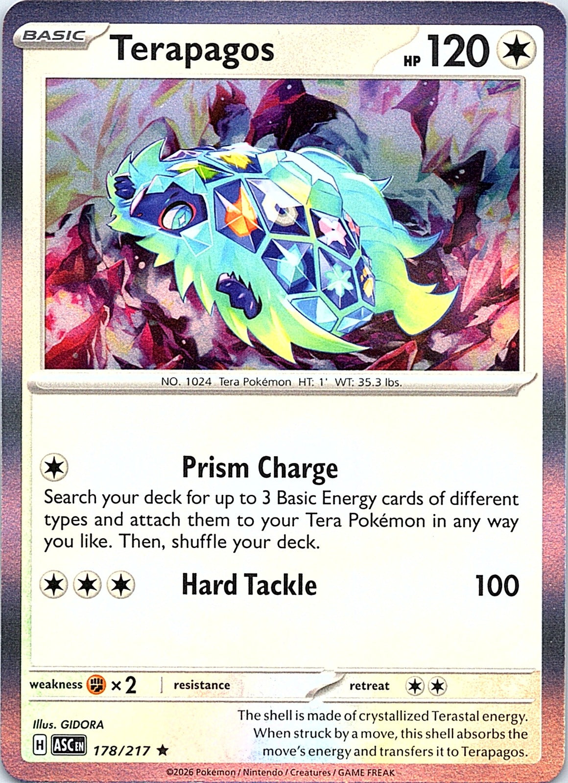 Terapagos Holo Rare ME: Ascended Heroes 178/217 NM - exact card shown front