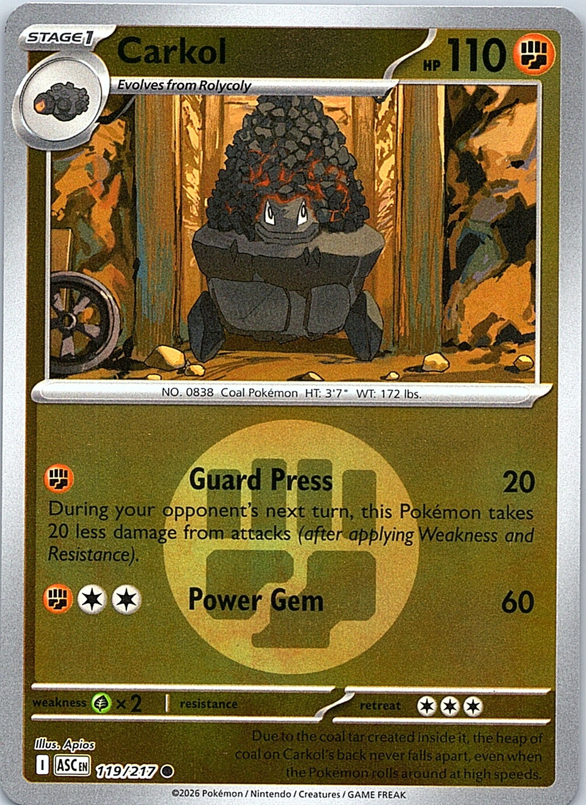 Carkol (Energy Symbol Pattern) Reverse Holo Common ME: Ascended Heroes 119/217 NM - exact card shown front