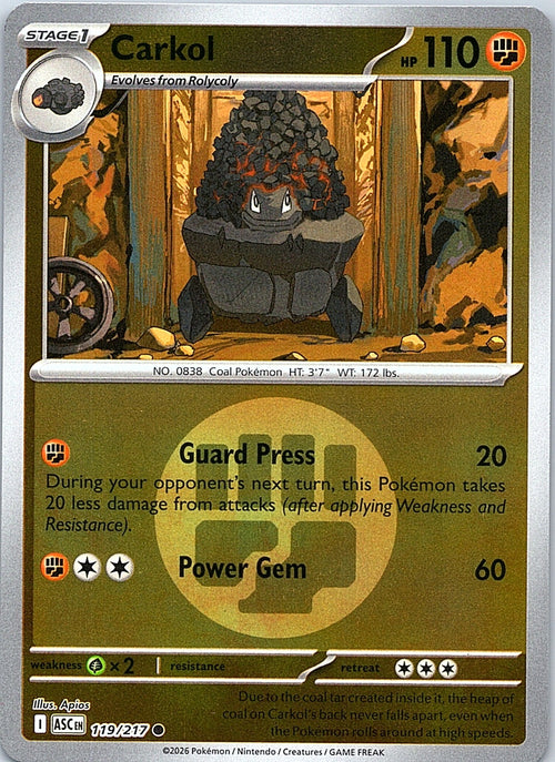 Carkol (Energy Symbol Pattern) Reverse Holo Common ME: Ascended Heroes 119/217 NM - exact card shown front