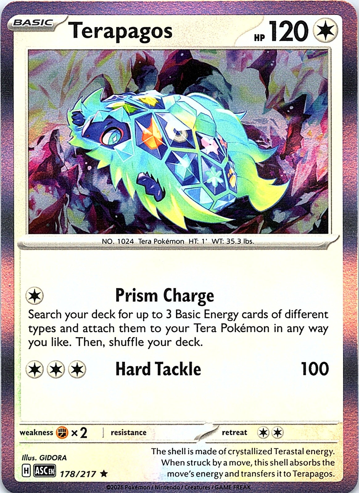 Terapagos Holo Rare ME: Ascended Heroes 178/217 NM - exact card shown front