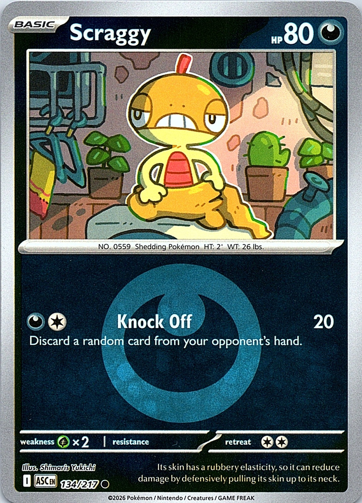 Scraggy (Energy Symbol Pattern) Reverse Holo Common ME: Ascended Heroes 134/217 NM - exact card shown front