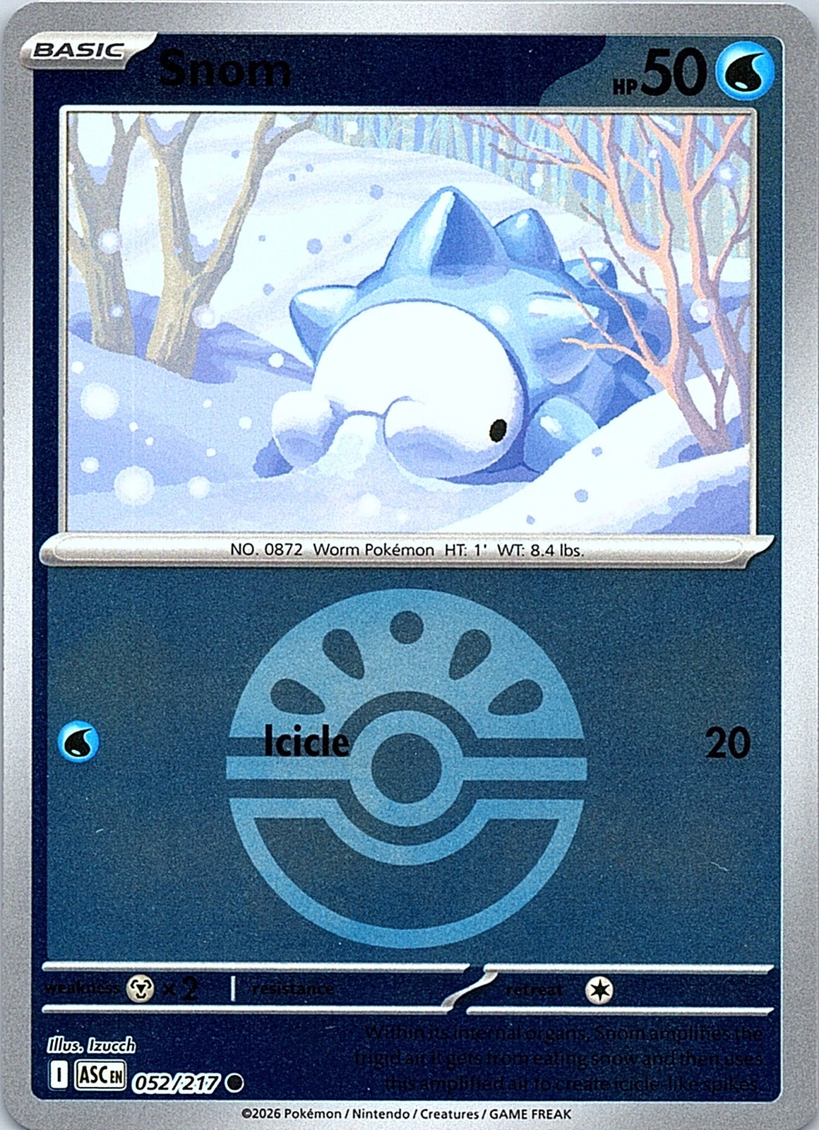 Snom (Friend Ball) Reverse Holo Common ME: Ascended Heroes 052/217 NM - exact card shown front