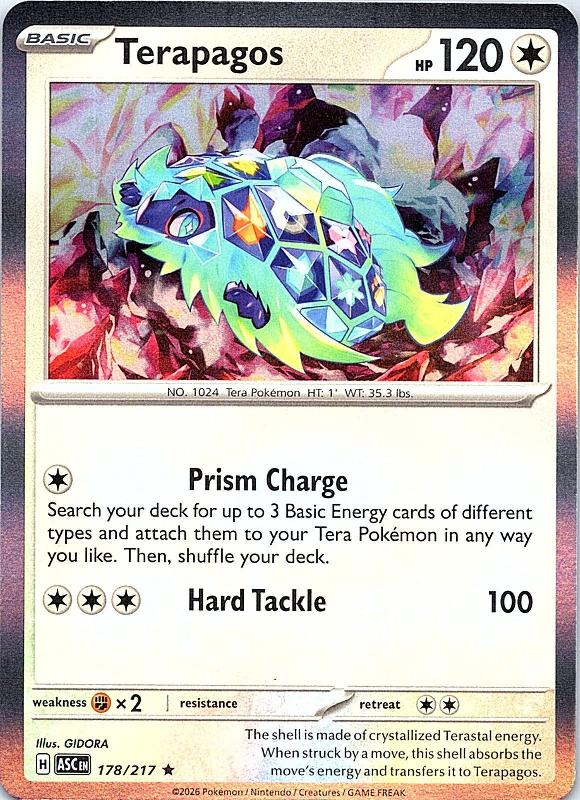 Terapagos Holo Rare ME: Ascended Heroes 178/217 NM - exact card shown front