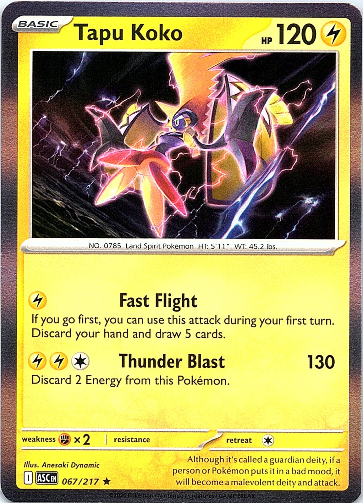 Tapu Koko Holo Rare ME: Ascended Heroes 067/217 NM - exact card shown front