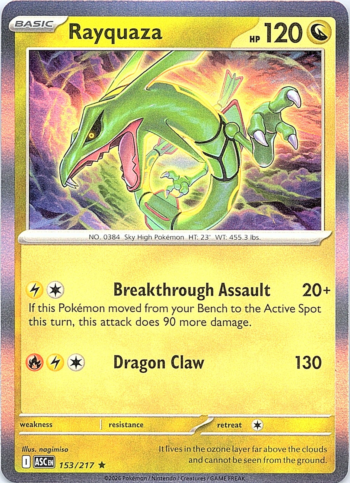 Rayquaza Holo Rare ME: Ascended Heroes 153/217 NM - exact card shown front