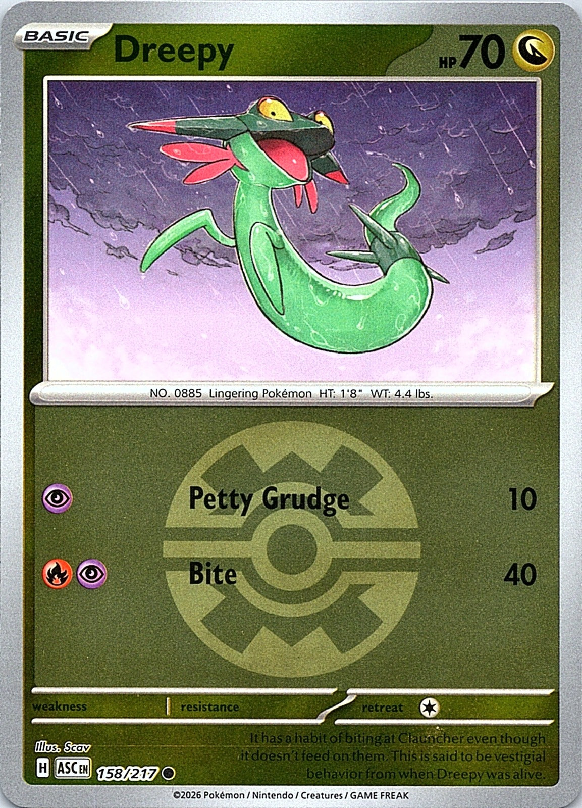 Dreepy - (Quick Ball) Reverse Holo Common ME: Ascended Heroes 158/217 NM - exact card shown front